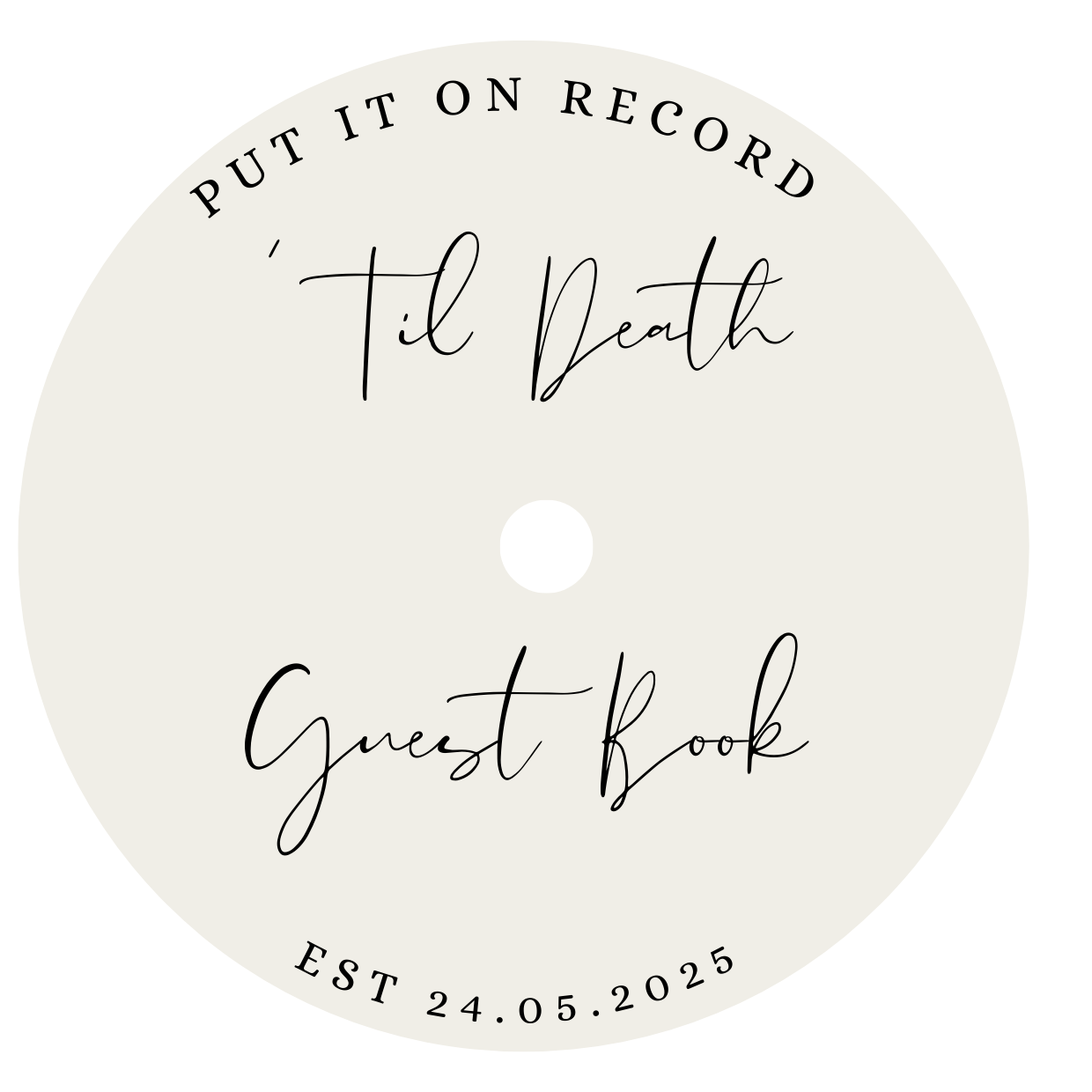 Personalised Vinyl Record Label Stickers, Record Label Sticker For Wedding Guest Books, Place Settings & Gifts