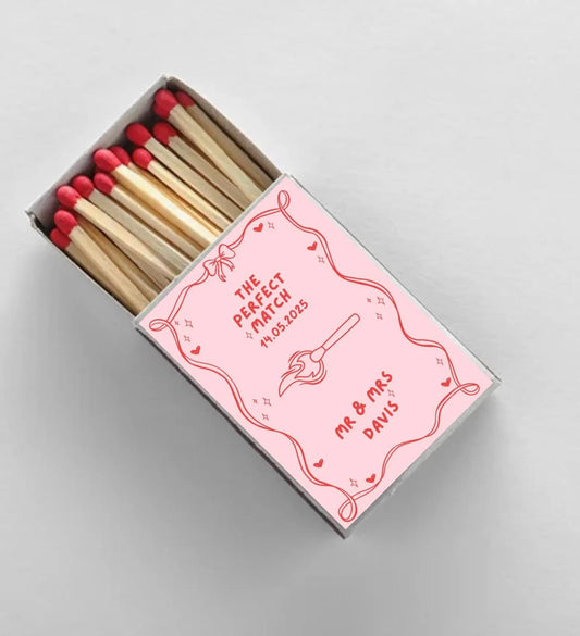 Match Box Wedding Favour Stickers