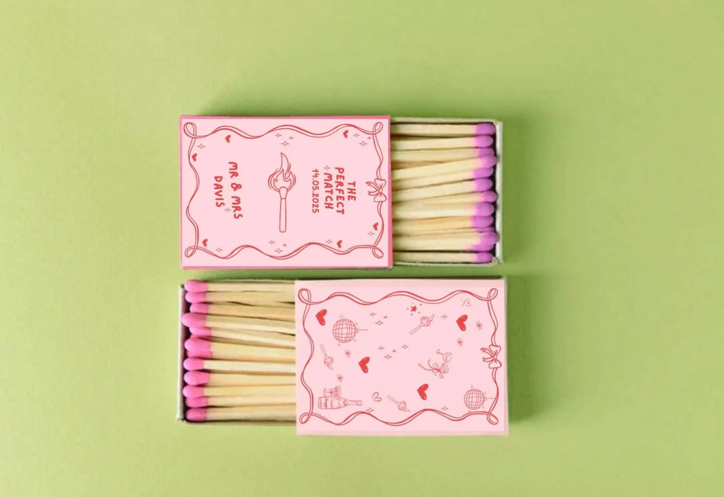 Match Box Wedding Favour Stickers