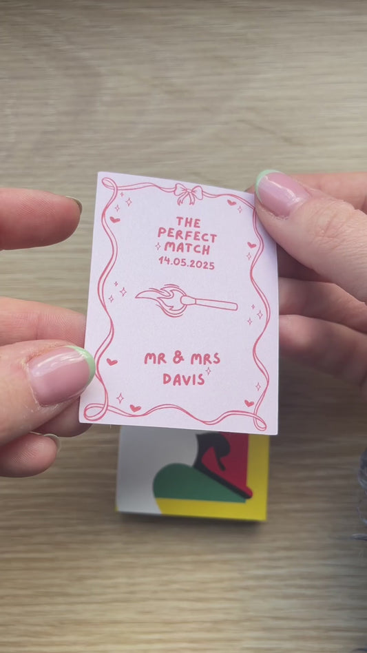 Match Box Wedding Favour Stickers